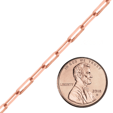 Load image into Gallery viewer, Bulk / Spooled Trace Elongated Paperclip Cable Chain in 14K Rose Gold (2.50 mm - 3.50 mm)
