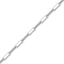 Load image into Gallery viewer, Bulk / Spooled Trace Elongated Paperclip Cable Chain in 14K White Gold (2.50 mm - 3.50 mm)
