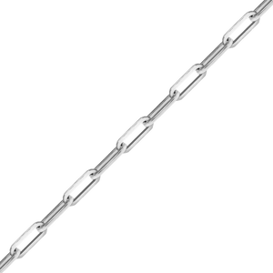 Bulk / Spooled Trace Elongated Paperclip Cable Chain in 14K White Gold (2.50 mm - 3.50 mm)