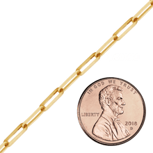 Load image into Gallery viewer, Bulk / Spooled Trace Elongated Paperclip Cable Chain in 14K &amp; 18K Yellow Gold (2.50 mm - 7.80 mm)
