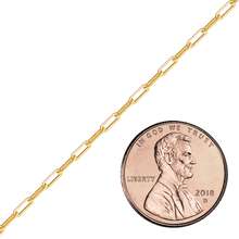 Load image into Gallery viewer, Bulk / Spooled Trace Elongated Paperclip Cable Chain in 14K &amp; 18K Yellow Gold (2.50 mm - 7.80 mm)
