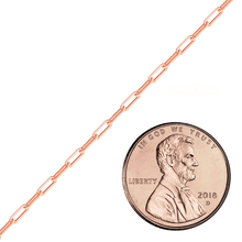 Load image into Gallery viewer, Bulk / Spooled Trace Elongated Paperclip Cable Chain in 14K Rose Gold (2.50 mm - 3.50 mm)
