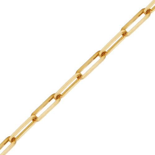 Bulk / Spooled Trace Elongated Paperclip Cable Chain in 14K & 18K Yellow Gold (2.50 mm - 7.80 mm)