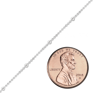 Bulk / Spooled Triple Beaded Stud Chain in Sterling Silver (0.90 mm)