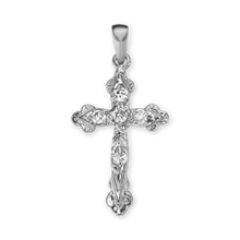 Load image into Gallery viewer, ITI NYC Apostles Cross Pendant with Cubic Zirconia in Sterling Silver
