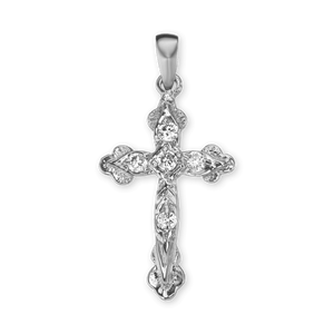 ITI NYC Apostles Cross Pendant with Cubic Zirconia in Sterling Silver