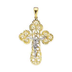 ITI NYC Filigree Crucifix Pendant in 14K Gold