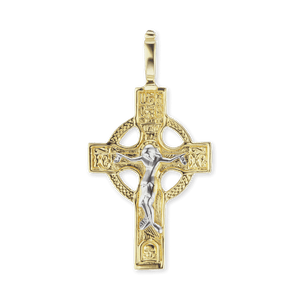 ITI NYC Celtic Crucifix Pendant in 14K Gold