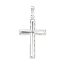 Load image into Gallery viewer, ITI NYC Sterling Silver Raised Cross with Detailed Edge
