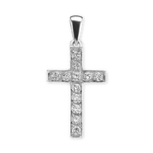 Load image into Gallery viewer, ITI NYC Cross Pendant with Diamonds in 14K Gold

