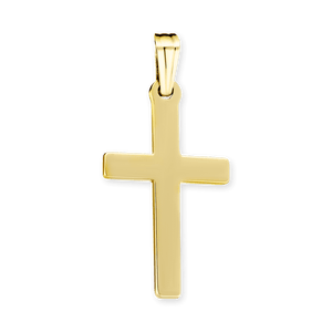 ITI NYC Thick Plain Cross Pendant in 14K Gold