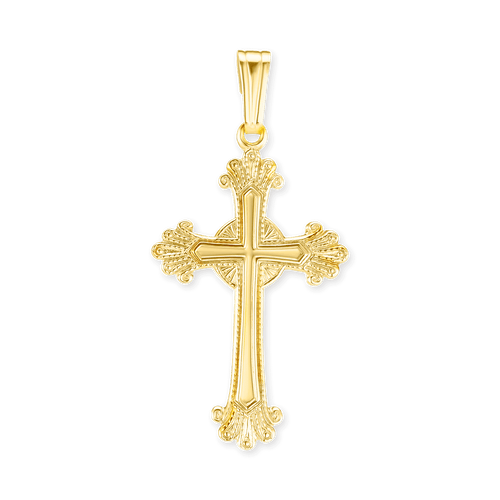 ITI NYC Fancy Anglican Cross Pendant in 14K Gold