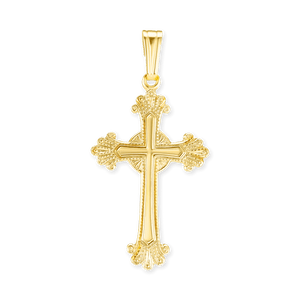 ITI NYC Fancy Anglican Cross Pendant in 14K Gold