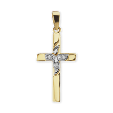 Load image into Gallery viewer, ITI NYC Cross Pendant with Diamond Accent in 14K Gold
