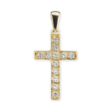 Load image into Gallery viewer, ITI NYC Cross Pendant with Diamonds in 14K Gold
