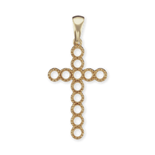 Load image into Gallery viewer, 14K Gold Contemporary Bezel Set Classic Cross 12 Stone Pendant Mounting (37 x 17 mm)
