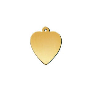 14K Yellow Gold Heart Disc With Loop (.025" thickness)