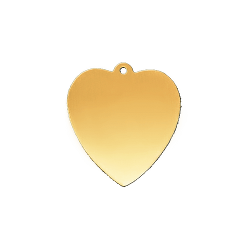 14K Yellow Gold Heart Disc With Loop (.025