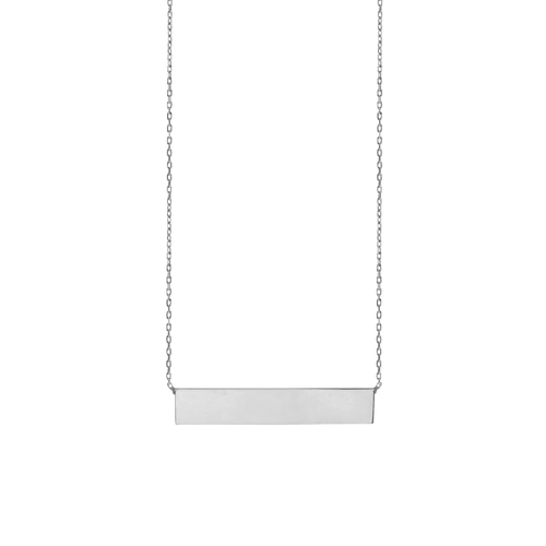 Stone Harbor Bar Necklace with Engraving in Sterling Silver (18