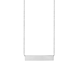 Stone Harbor Bar Necklace with Engraving in Sterling Silver (18" Chain)