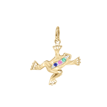 Load image into Gallery viewer, Frog with Gems Charm with CZ&#39;s (25 x 21mm)
