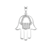 Load image into Gallery viewer, ITI NYC Hamsa Pendant in Sterling Silver
