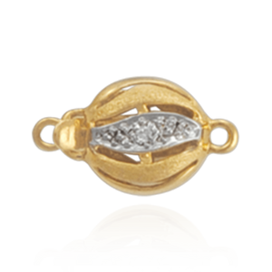 ITI NYC Bead Pearl Clasps with Diamond Swirl Design (9 mm)