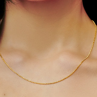 Flatbush Fancy Bead Chain Necklace in 14K Yellow Gold