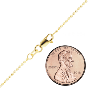 Diamond Cut Broadway Bead Anklet in 14K Yellow Gold