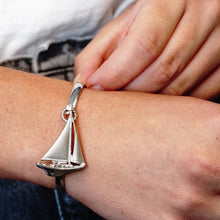Load image into Gallery viewer, Large Sailboat Bracelet Top in Sterling Silver (36 x 26mm)
