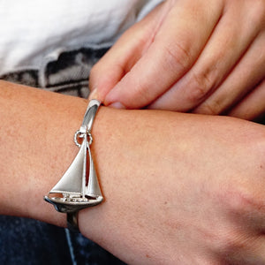 Large Sailboat Bracelet Top in Sterling Silver (36 x 26mm)
