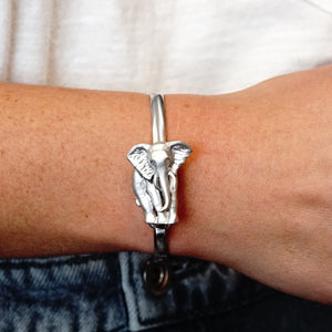 Elephant Bracelet Top in Sterling Silver (32 x 24mm)