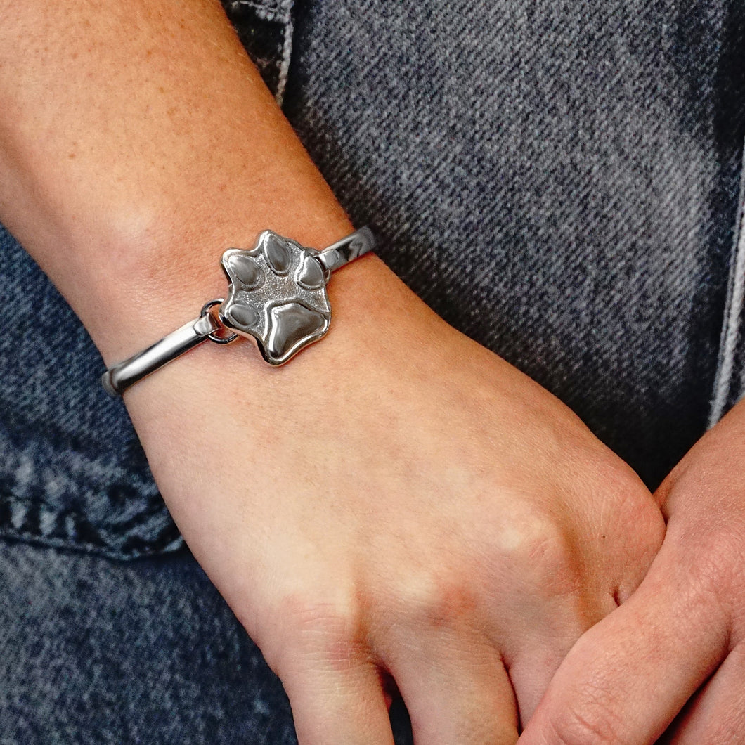 Paw Print Bracelet Top in Sterling Silver (29 x 25mm)
