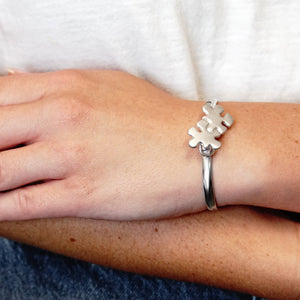 Puzzle Pieces Bracelet Top in Sterling Silver (31 x 18mm)
