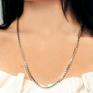 Bleecker St. Box Chain Necklace in Sterling Silver