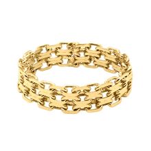 Load image into Gallery viewer, St. Marks Pl. Triple Bizmark Chain Ring in 14K Yellow Gold
