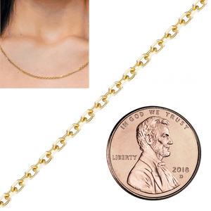 Special Order Only: Bulk / Spooled Diamond Cut Round Cable Chain in Gold