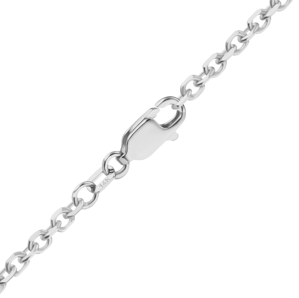 Delancey St. Diamond Cut Cable Anklet in 18K White Gold