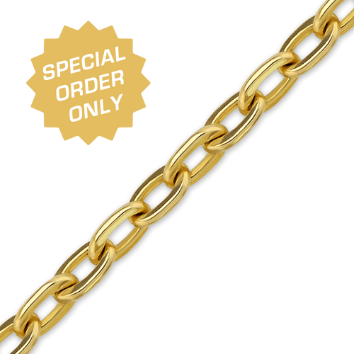 Special Order Only: Bulk / Spooled Elongated Flat Cable Chain in Gold