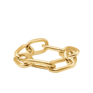 Houston St. Hollow Cable Chain Ring in 14K Yellow Gold
