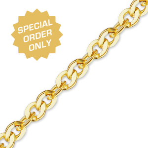 Special Order Only: Bulk / Spooled Flat Twisted Cable (Singapore) Chain in Gold