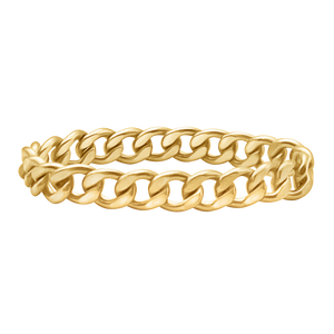 Bowery Curb Chain Ring in Gold Filled