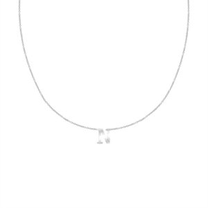 Hanging Initial Necklace in 14K White Gold