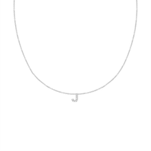 Load image into Gallery viewer, Hanging Initial Necklace with Lab Grown Diamonds in 14K Gold (18&quot; Chain)
