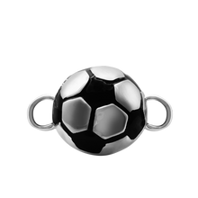 Load image into Gallery viewer, Soccer Ball Bracelet Top in Sterling Silver (30 x 19mm)
