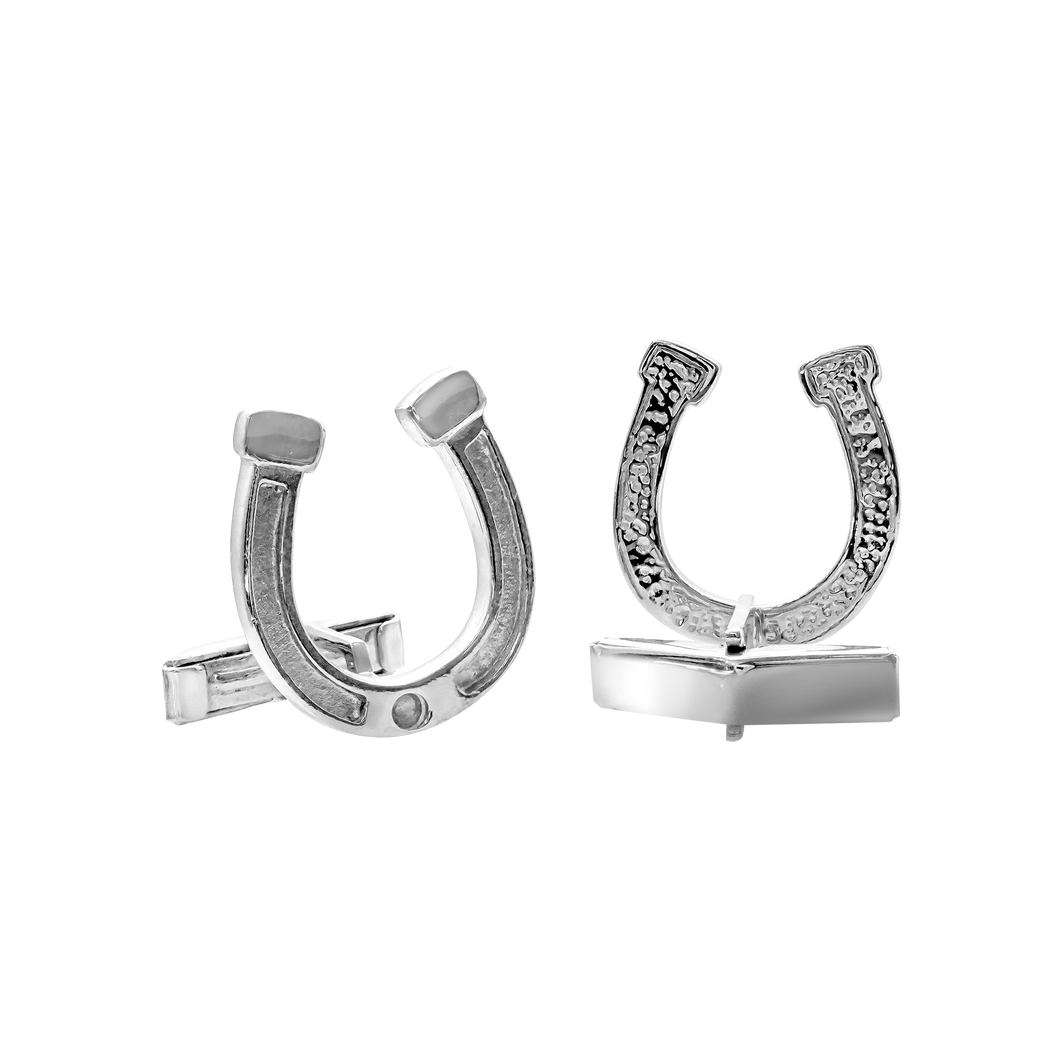 Horseshoe Cuff Links in Sterling Silver (28 x 17mm)