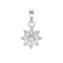Load image into Gallery viewer, Small Flower Charm with CZ&#39;s (19 x 10mm)
