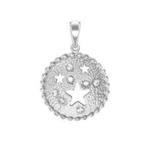 Stars on Disc with CZ's Charm (31 x 22mm)