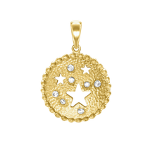 Load image into Gallery viewer, Stars on Disc with CZ&#39;s Charm (31 x 22mm)
