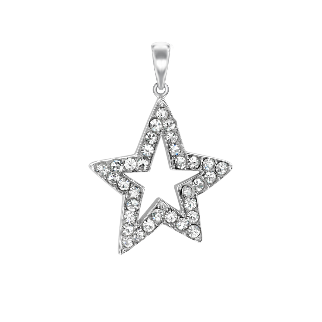 Large Open Star with CZ's Charm (41 x 28mm)